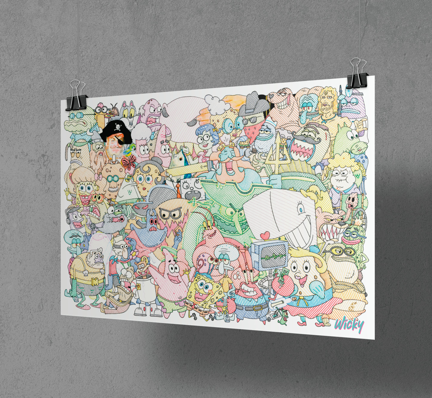 Wickypants Montage Art Print