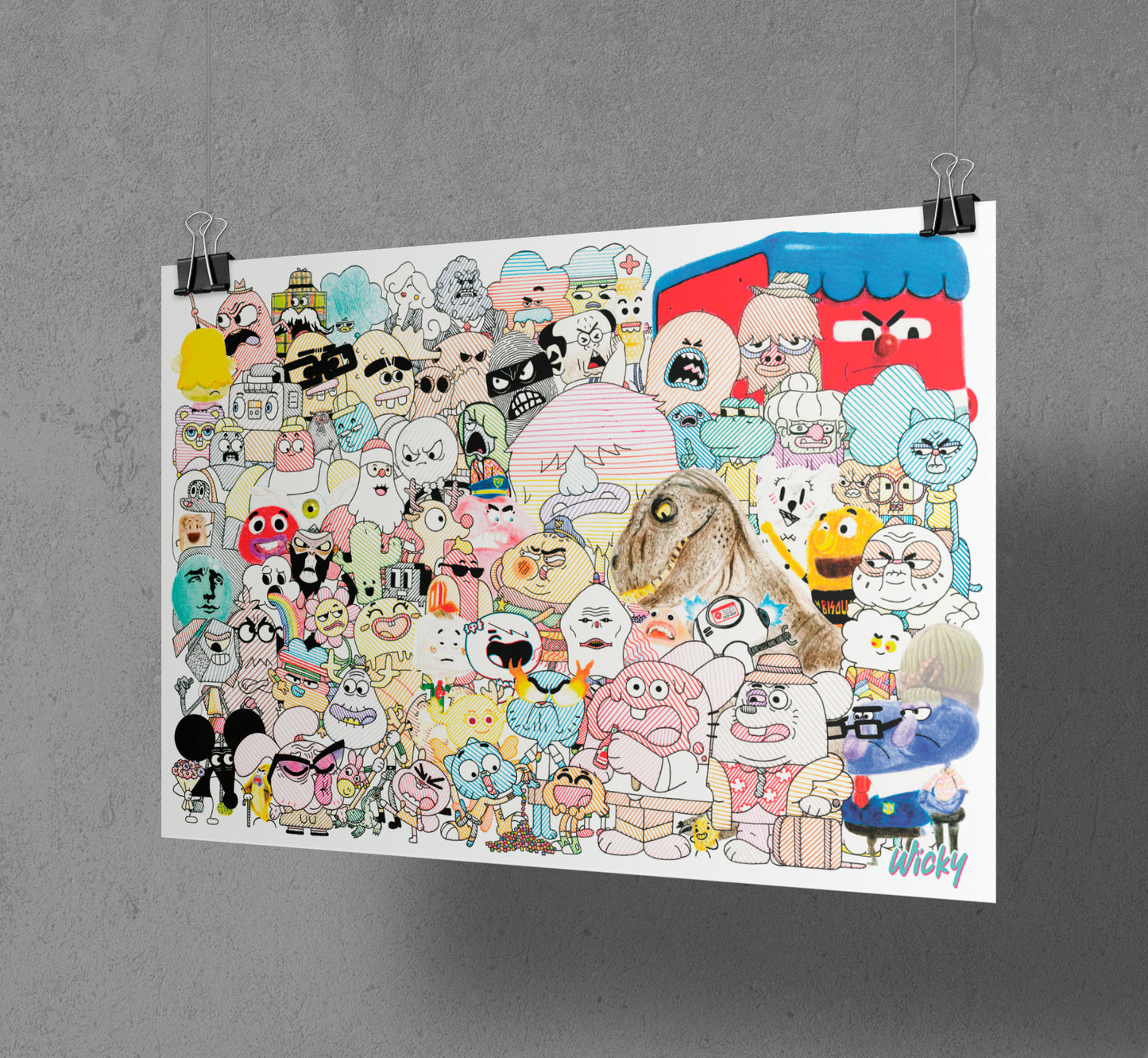 Wickyball Montage Art Print