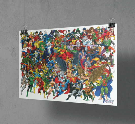 Wickomics Hero Montage Art Print