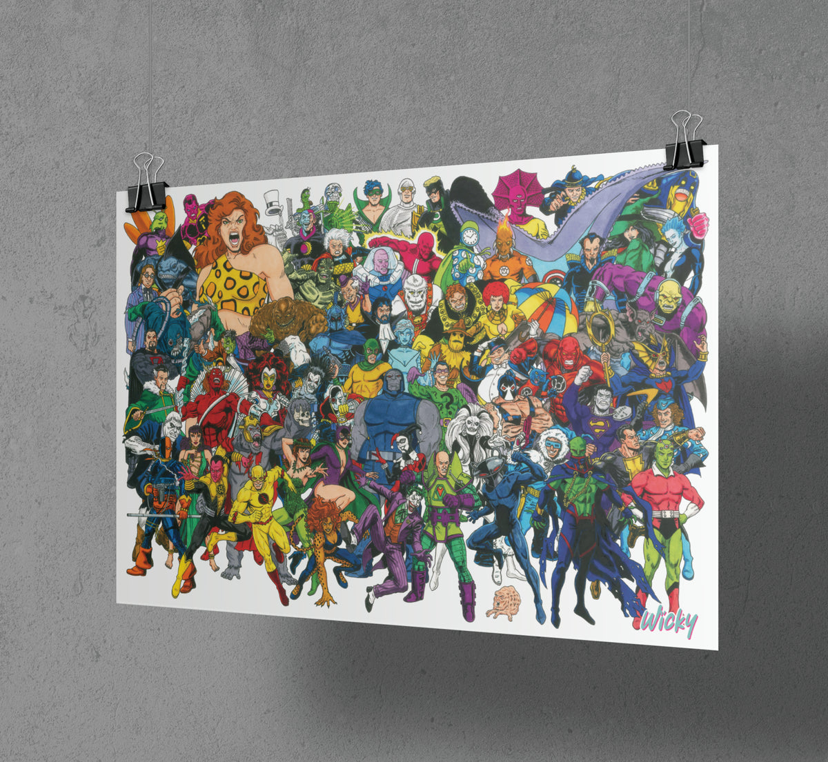 Wickomics Villain Montage Art Print